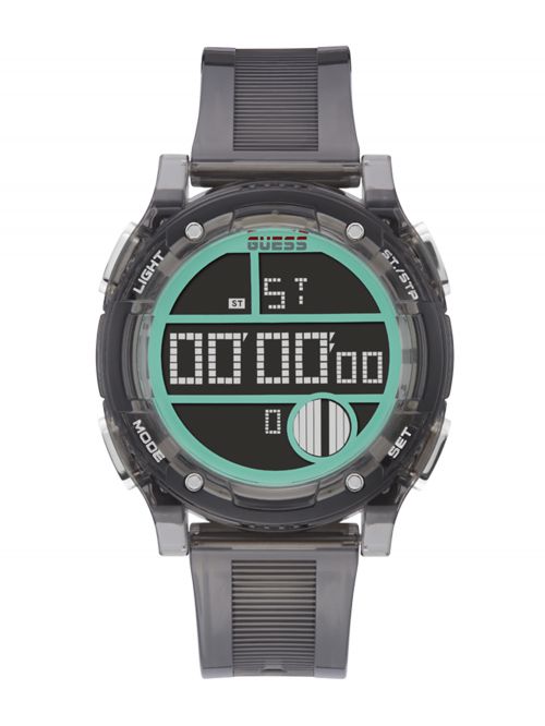 שעון יד דיגיטלי GUESS לגבר עם רצעות סיליקון דגם GW0226G3