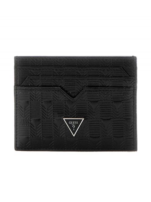 ארנק כרטיסי אשראי דמוי עור מבית Guess דגם G-SMDUGWLEA50-BLA