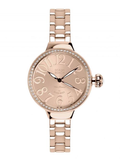 שעון יד לאישה של Glam Rock מקולקציית Miami Beach Art Deco דגם MBD27099-BR