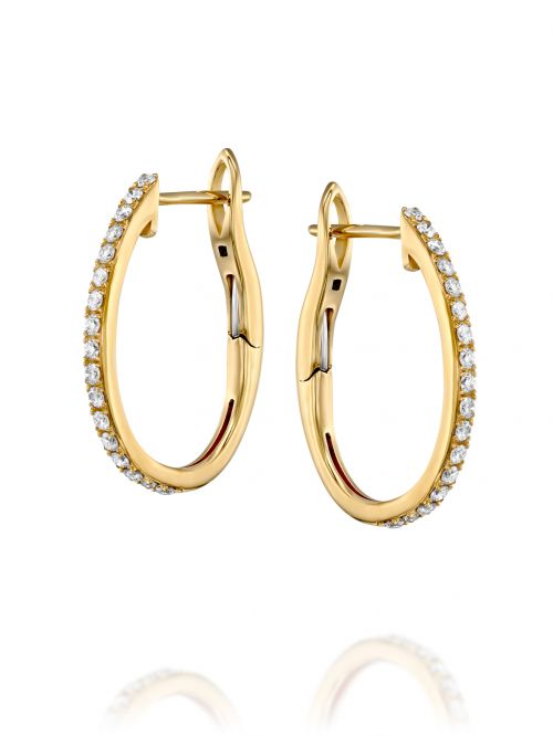 עגילי NAOMI  זהב  14 קארט  34 יהלומים 0.32 קארט  G-SI