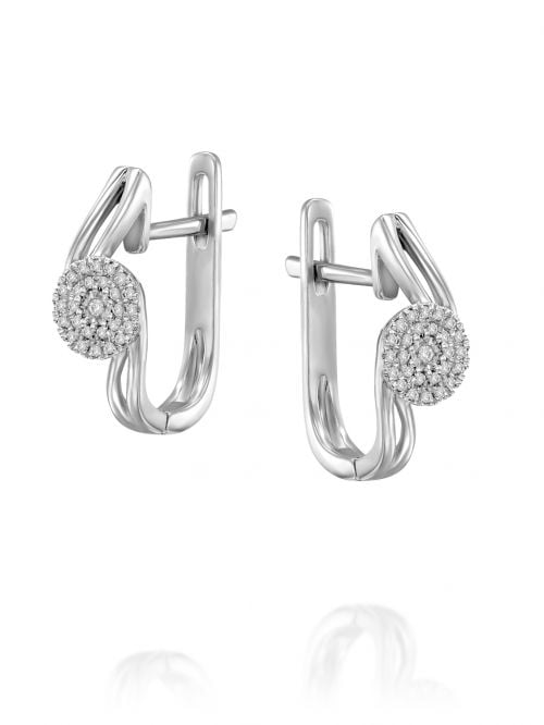 עגילי ANASTHASIA  זהב לבן 14 קארט 54 יהלומים 0.11 קארט G-SI