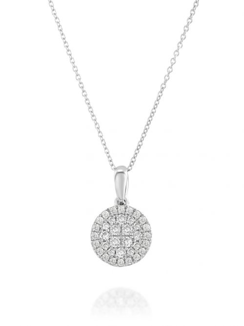 שרשרת זהב לבן ANASTHASIA משובצת יהלומים בצורת עיגול