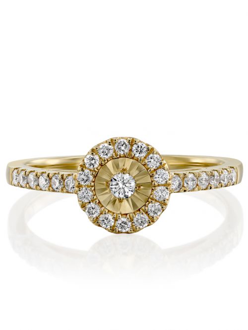 טבעת   JACKIE  זהב  14קראט משובצת 43 יהלומים 0.17 קראט G-SI