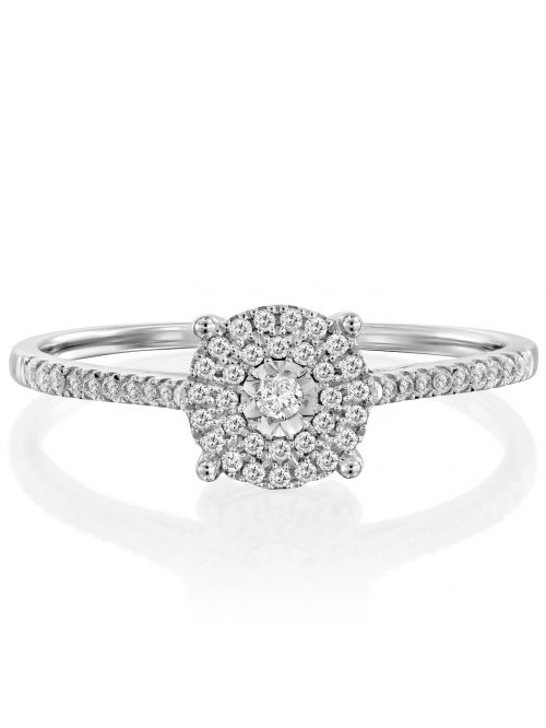 טבעת  ANASTHASIA   זהב לבן  14 קראט משובצת 29 יהלומים 0.41 קראט G-SI