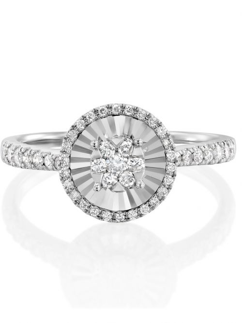 טבעת JACKIE  זהב לבן  14קראט משובצת 47 יהלומים 0.29 קראט G-SI