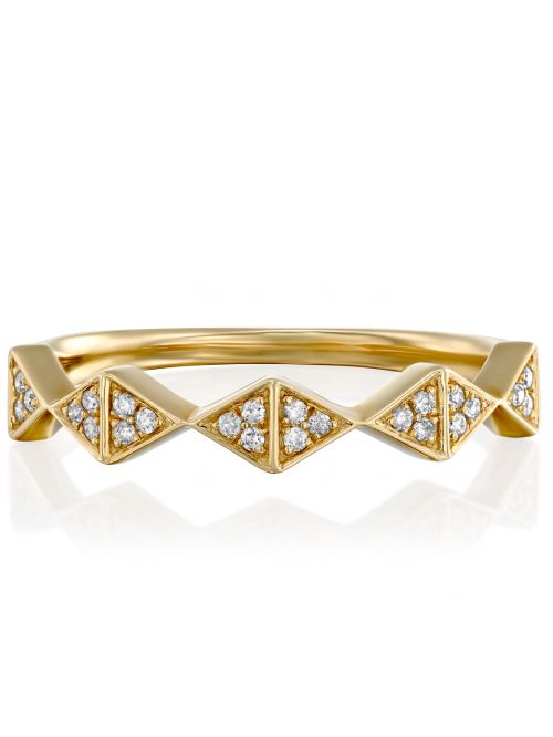 טבעת SHELLY זהב 14 קארט משובצת  24 יהלומים 0.08 קראט G-SI