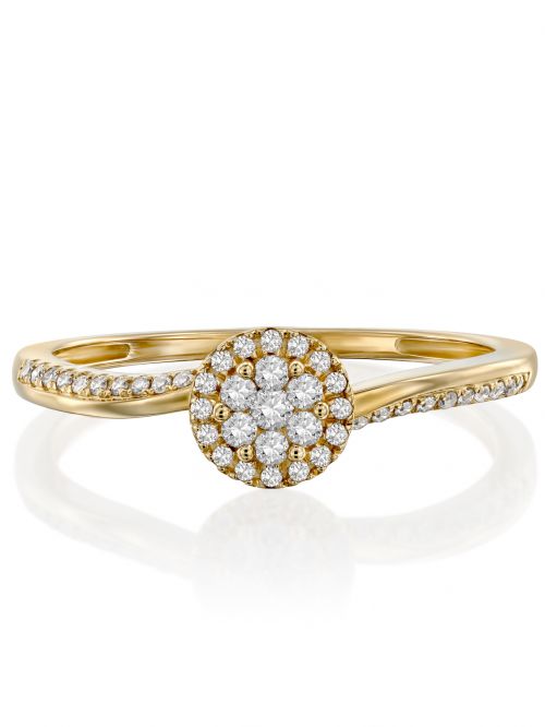 טבעת Charlotte זהב 14 קארט משובצת 26 יהלומים 0.27 קארט G-SI