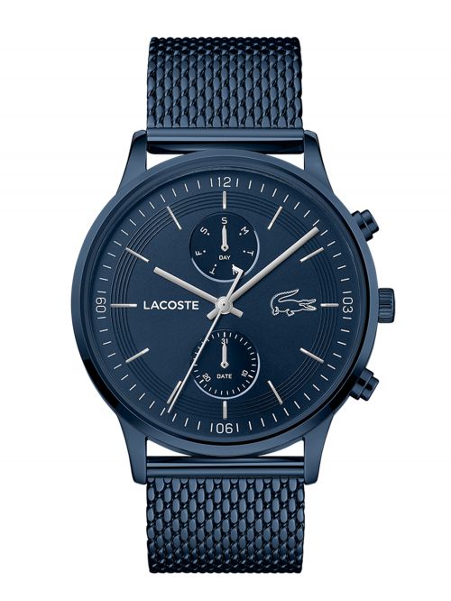 שעון יד LACOSTE לגבר עם רצועת מש בצבע כחול דגם 2011100