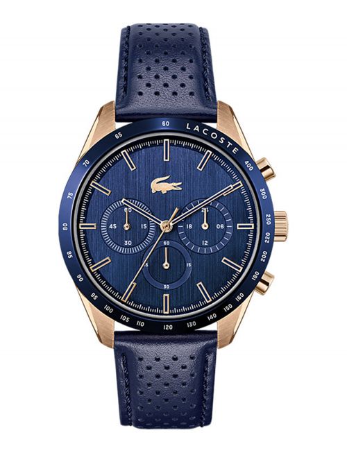 שעון יד LACOSTE לגבר סדרה BOSTON רצועת עור בצבע כחול דגם 2011111