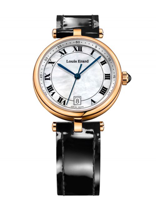 שעון יוקרה שוויצרי LOUIS ERARD לאישה עם רצועת עור דגם LE-11810PR04.BRCB7