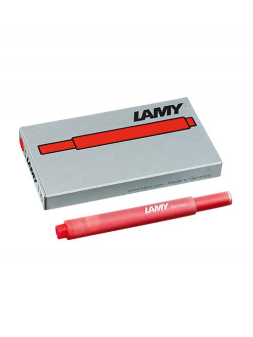 5 רפילים מסוג T10 בצבע אדום לעט מבית LAMY דגם 1602076