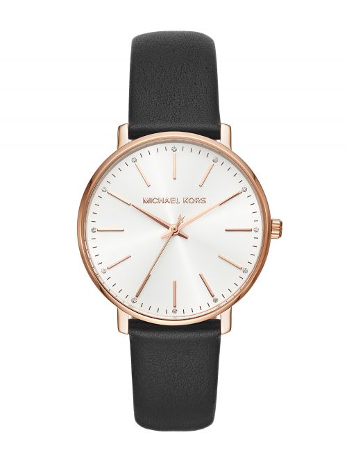 שעון לאישה MICHAEL KORS רצועת עור בצבע שחור קולקציית Pyper דגם MK2834