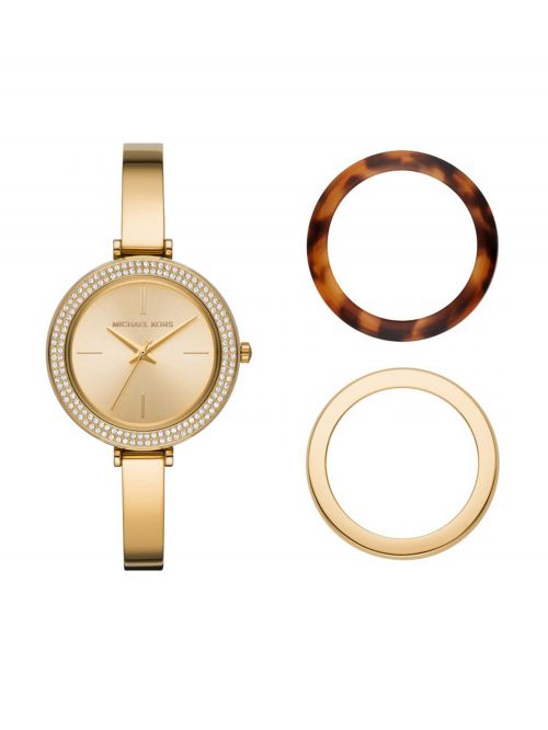 שעון יד MICHAEL KORS לאישה חבילה מיוחדת + 2 לוח  קולקציית Outlet Carey דגם MK4434