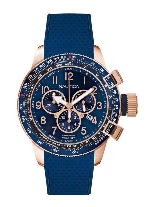 שעון NAUTICA לגבר עם רצועת סיליקון דגם NAI28500G