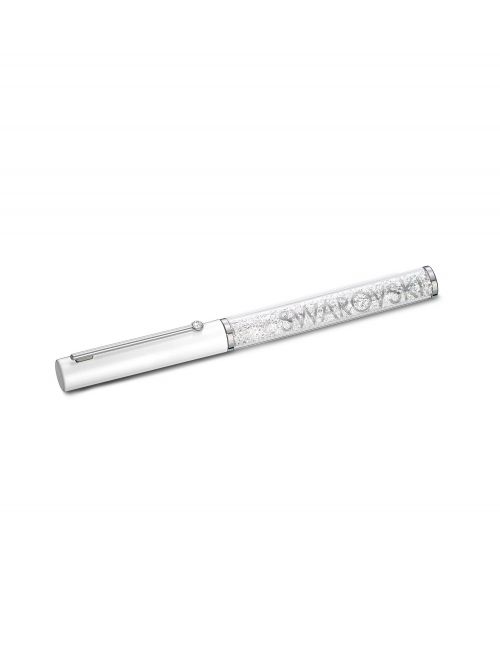 עט כדורי SWAROVSKI בצבע לבן וכסוף קולקציית CRYSTALLINE GLOSS