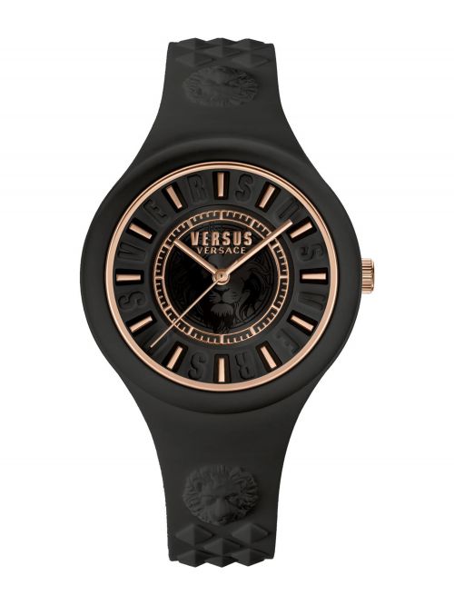 שעון יד  VERSUS VERSACE רצועת סיליקון שחורה דגם VSPOQ5119