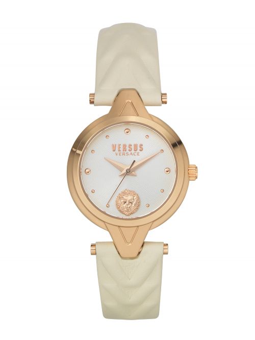 שעון יד  VERSUS VERSACE עם רצועת עור שמנת דגם VSPVN0420