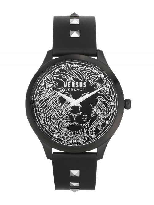 שעון יד  VERSUS VERSACE עם רצועת עור שחורה דגם VSPVQ0420