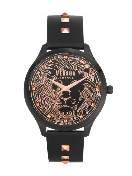 שעון יד  VERSUS VERSACE עם רצועת עור שחורה דגם VSPVQ0620