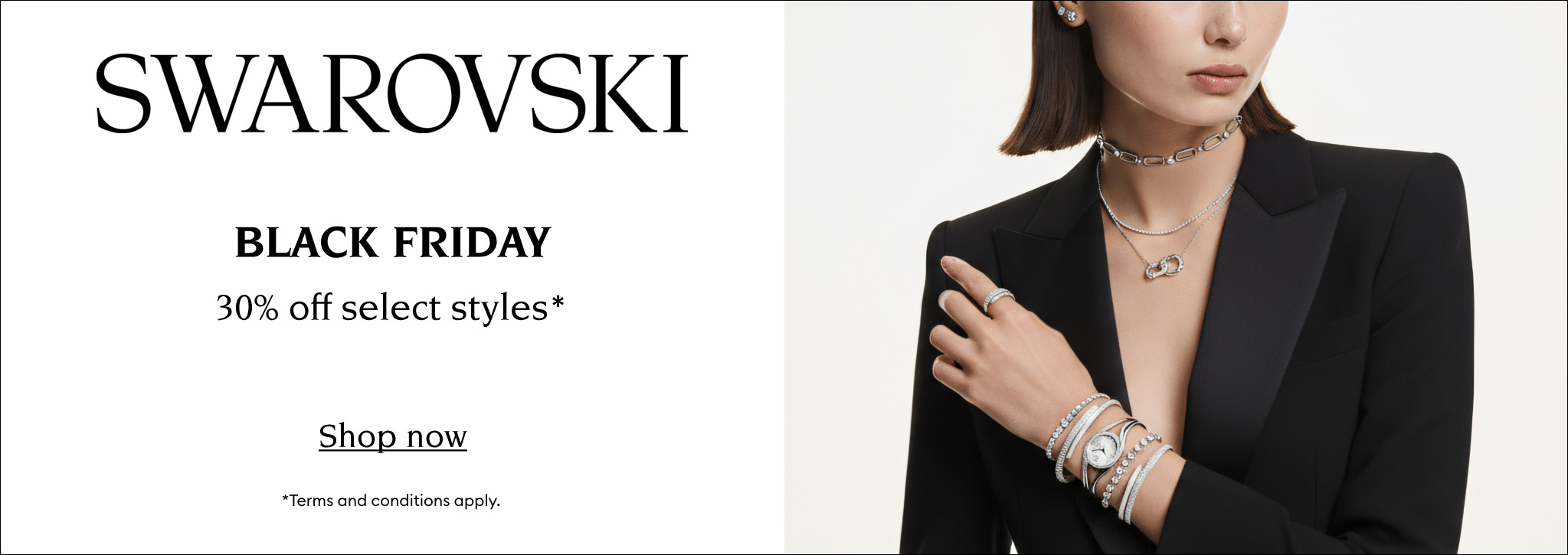 swarowski blak friday 30% הנחה על פריטים נבחרים   *ללא כפל מבצעים